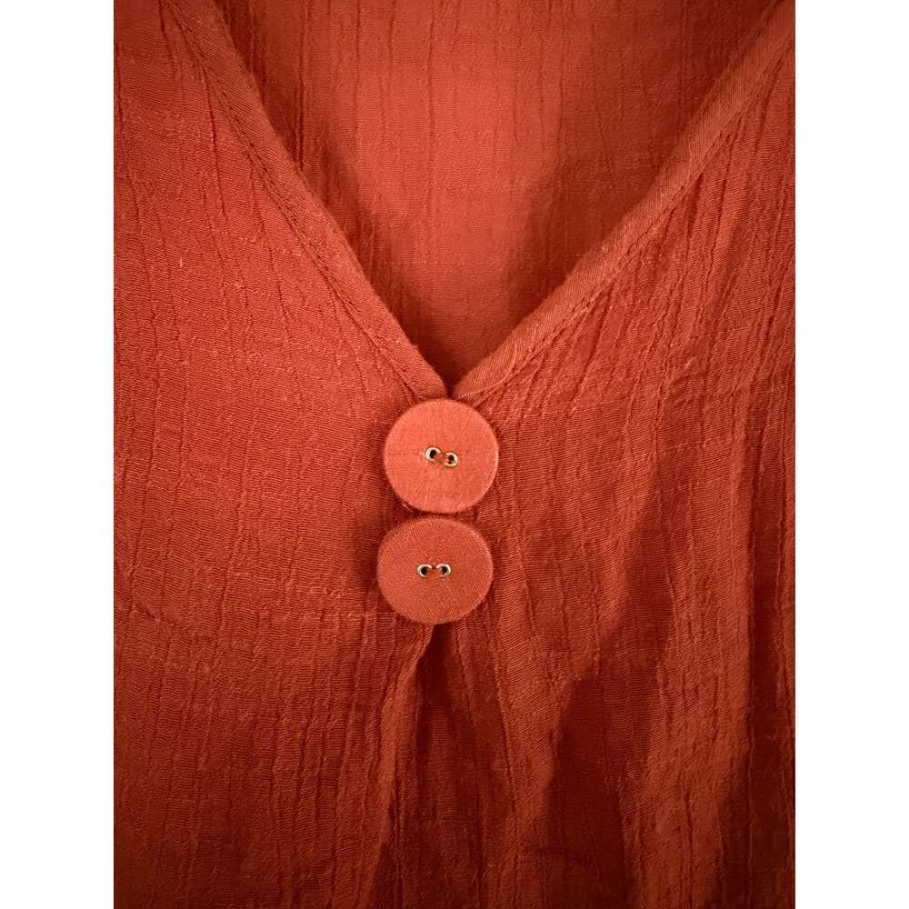 Pretty Angel Burnt Orange Linen Blend Asymmetrical Y2K Tank Top Small - Picture 3 of 5